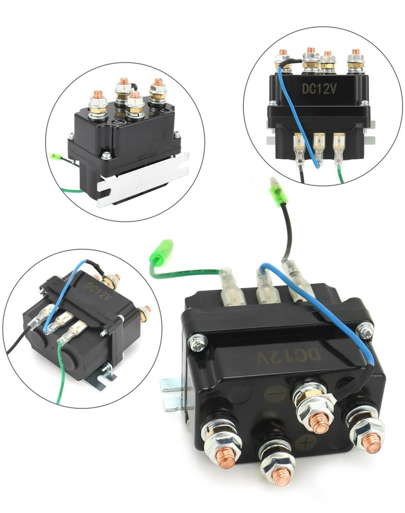 QWORK Wireless Remote Control Winch Kit - 12V, 250A, Steel, Waterproof,...