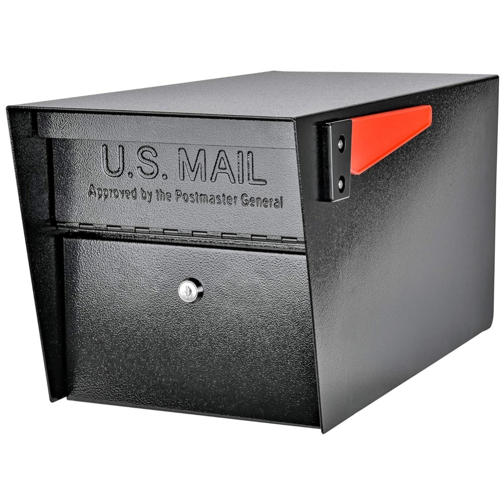 Locking Curbside Mailbox, Black Steel Construction