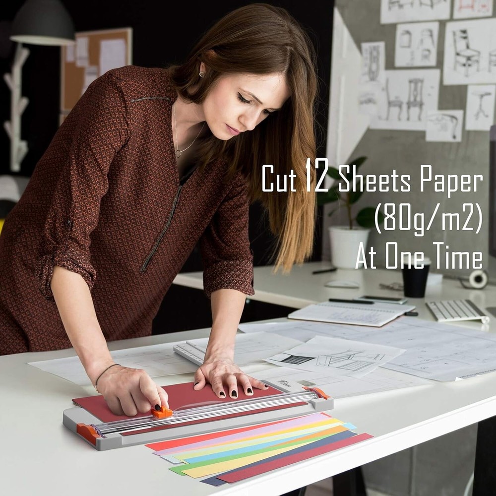 12-Inch Titanium A4 Paper Cutter with Precision Ruler - Secure Scrapbooking Tool