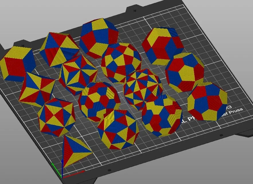 3D Printed 3-color Catalan Solids