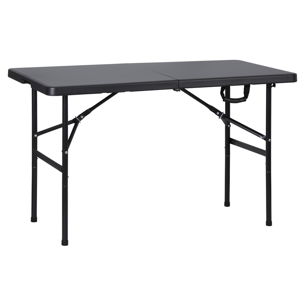Folding Table 4FT Plastic Fold-in-Half Utility Dining Table for Camping Picnic