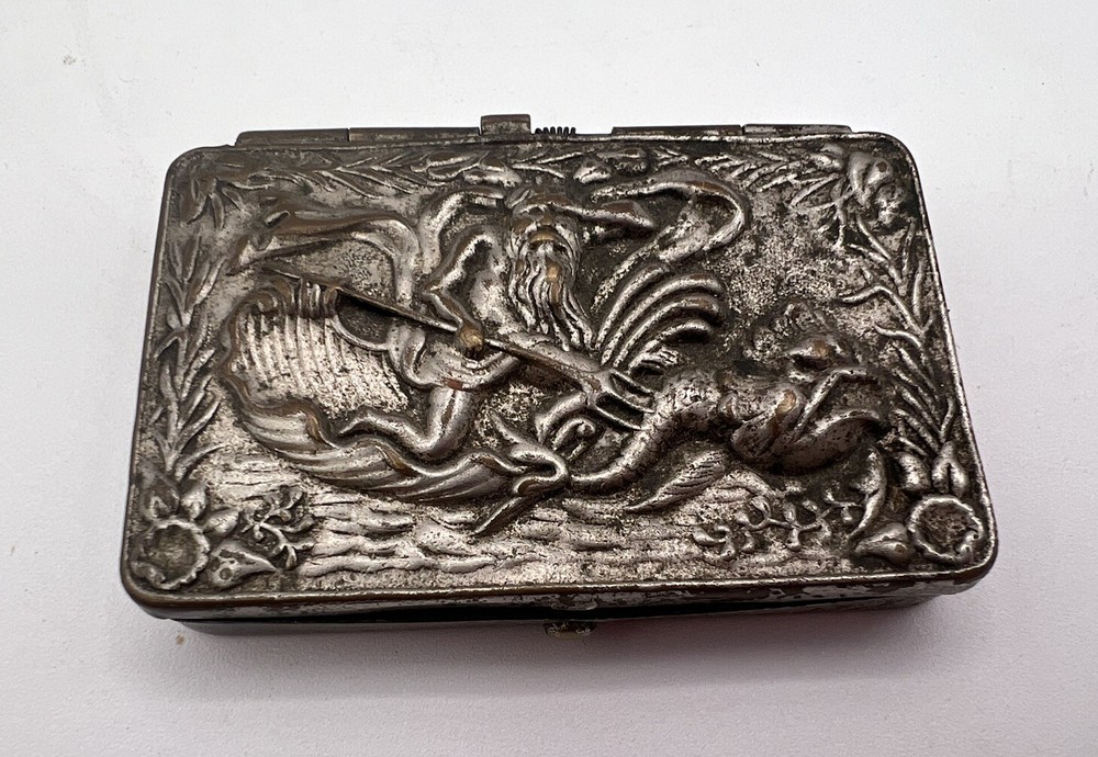 Poseidon Neptune Trident Match Pill Snuff Box