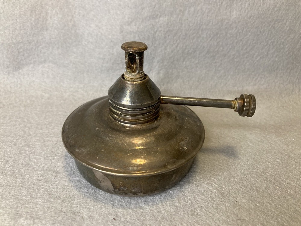 Vintage Silver Plate Chafing Dish Alcohol Burner with Wick 2.75”H & Base 2.85” D