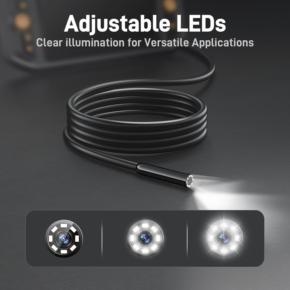 Endoscope Borescope with Light, Snake Inspection Camera for Automotive Engine...