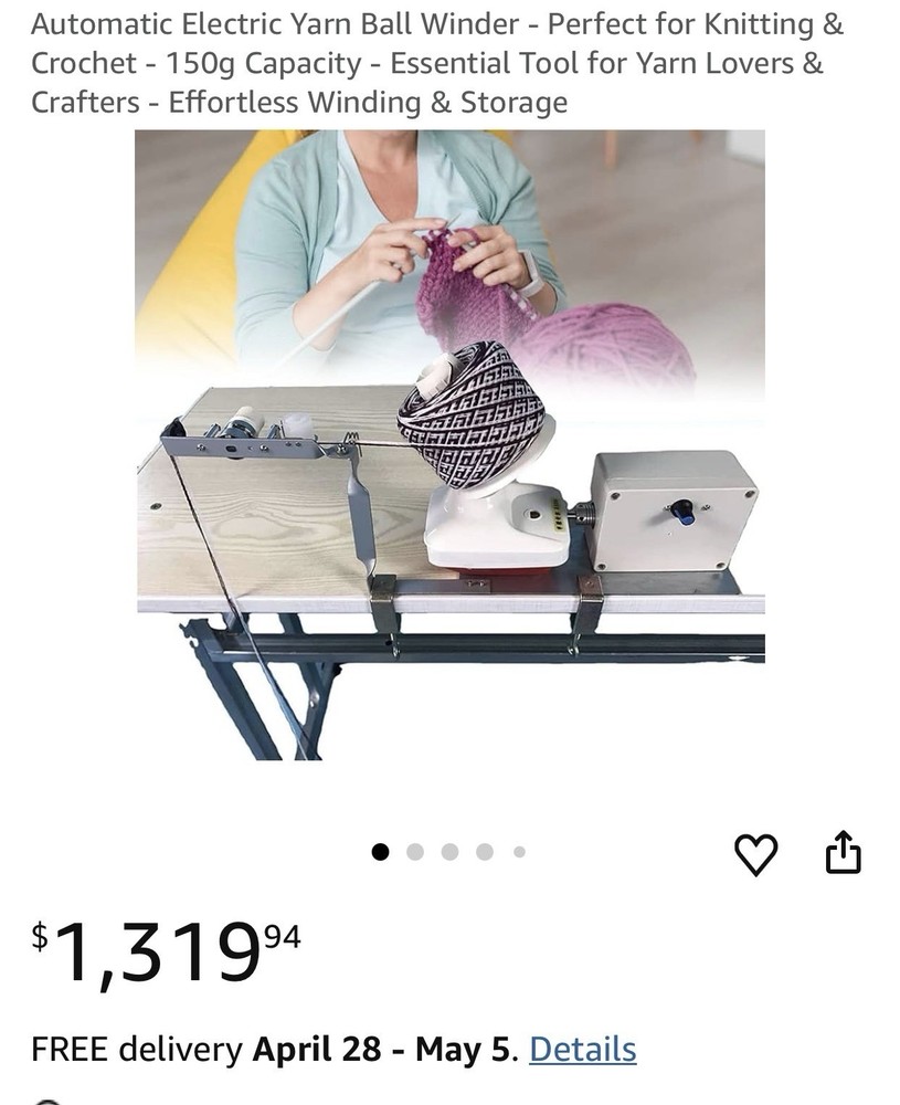 EXTRA LARGE Electric Counter Yarn Winder Automatic Ball Winder Adjustable Speed