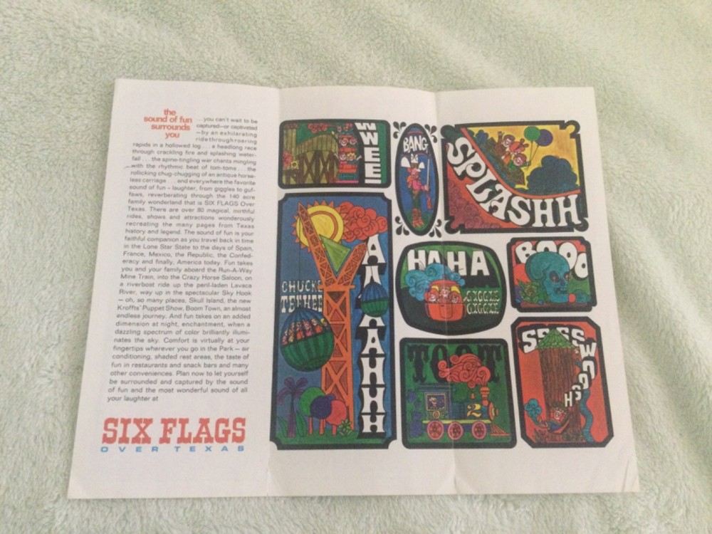 Six Flags Over Texas Hand out Pamphlet 1960's