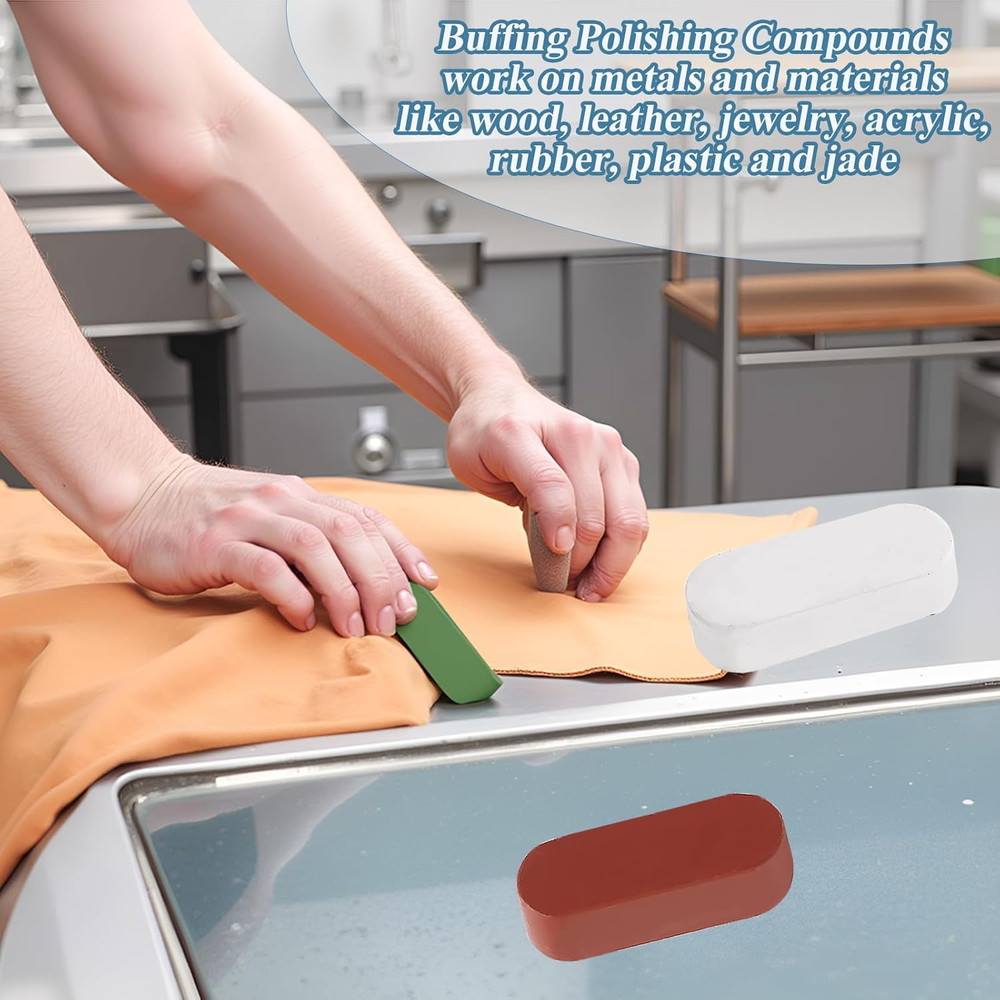 Metal Buffing Polishing Compound Kit,Buffing Wheel Compound Including White Diam