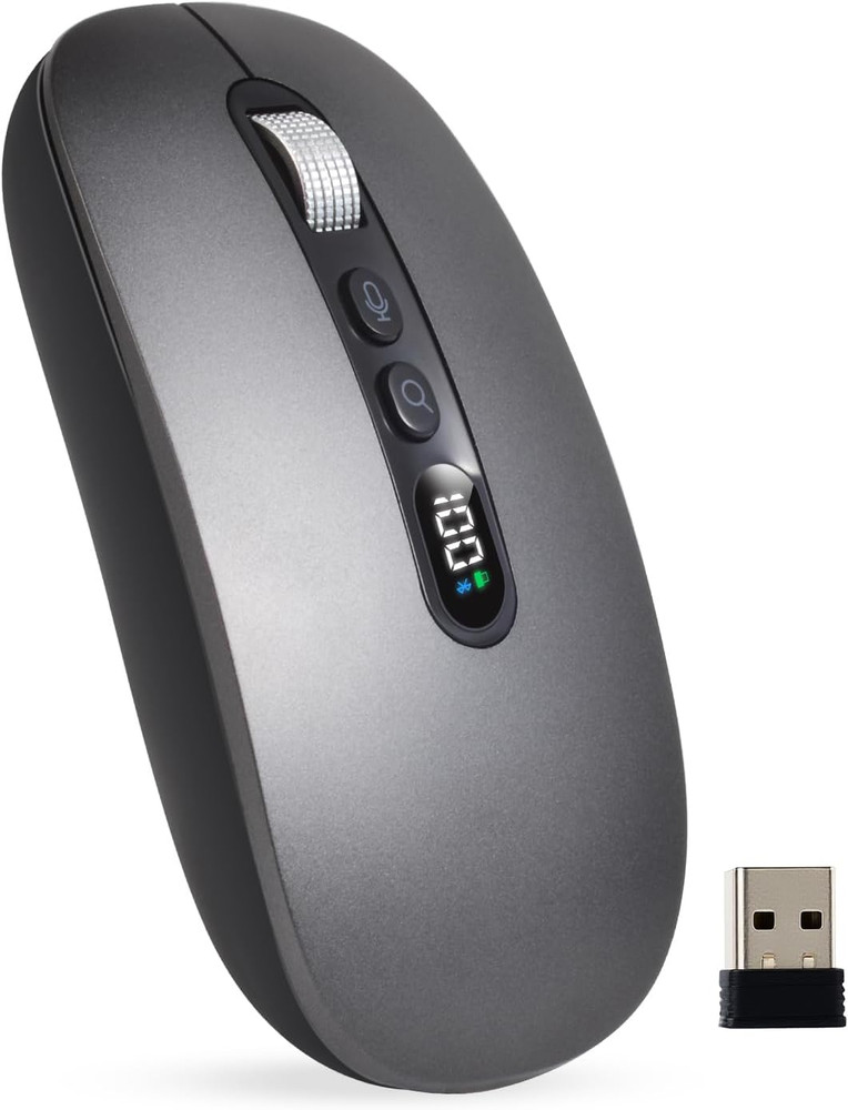 AI Wireless Mouse with Voice & Audio Recorder， Wireless Bluetooth Mouse for Macb
