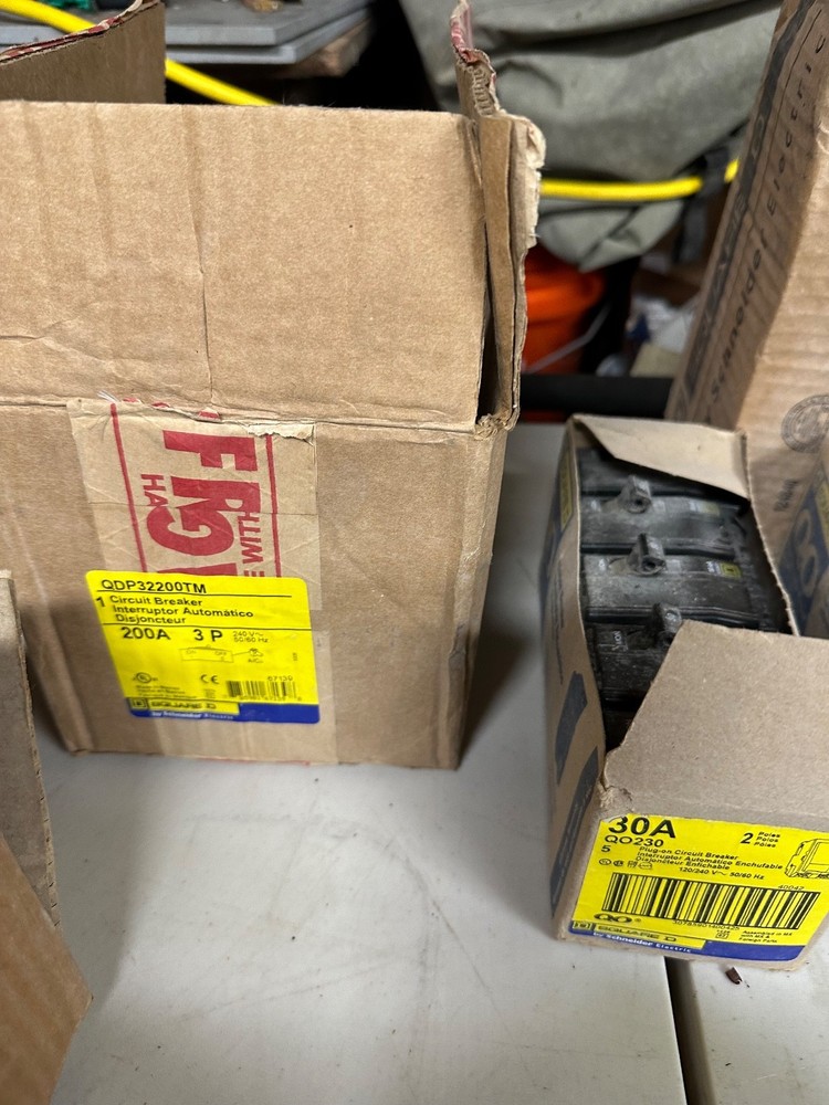 Electrical service and switch gear, SquareD. All with original packaging.
