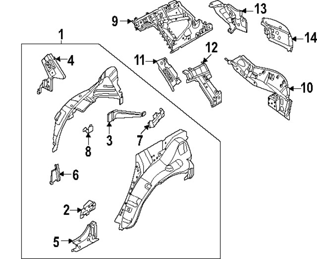 Genuine Nissan Quarter Panel Bracket G6775-7BAMA