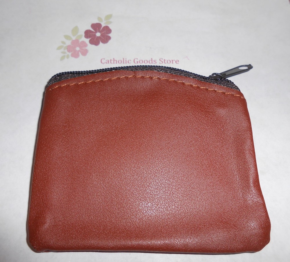 Chi Rho (brown) Zippered Rosary or Chaplet Case