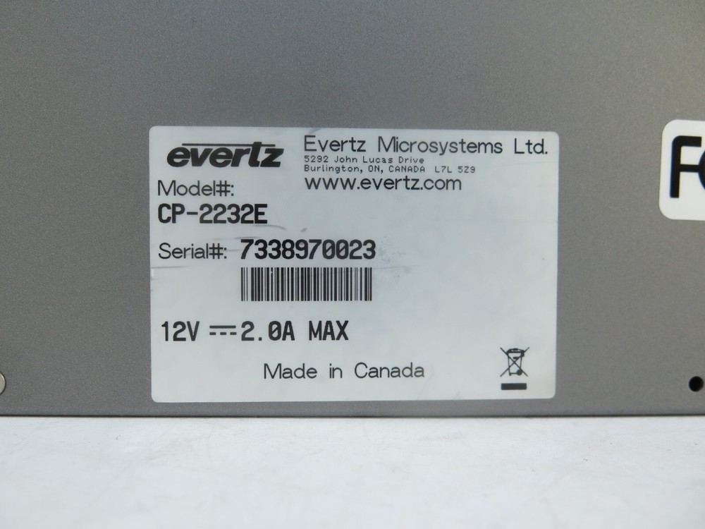 Evertz CP-2232E Advanced System Control Panel, 2RU, Two Touchscreens, 32 Button