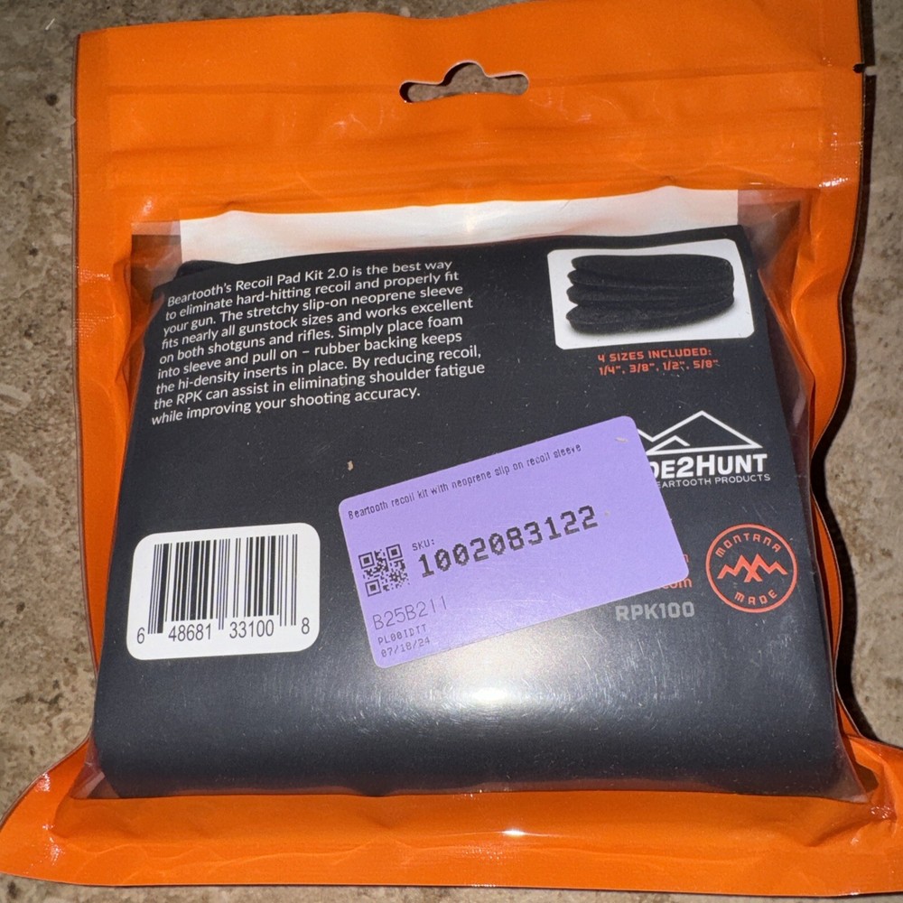 Beartooth Recoil Pad Kit - Max 5 Black Color