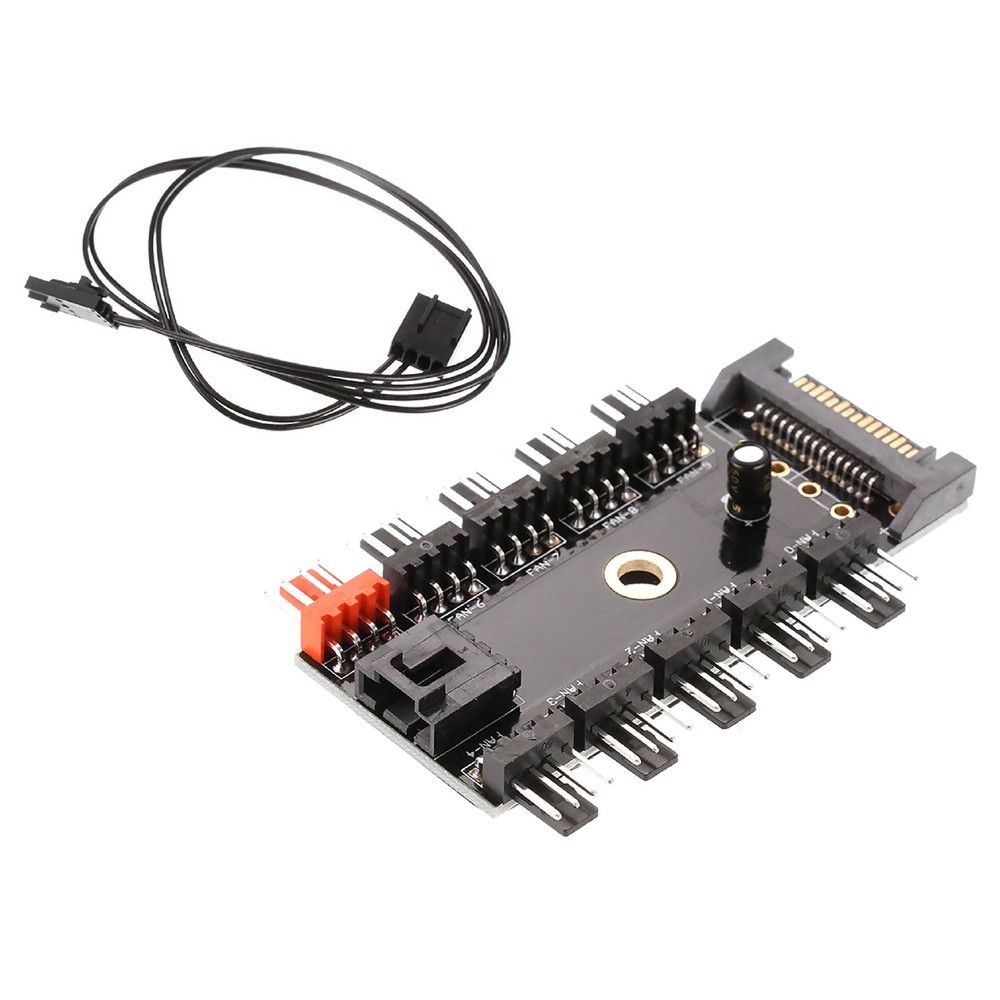 10x 4-pin PC CPU PWM Cooling Fan Speed Controller Hub SATA Power Socket Splitter