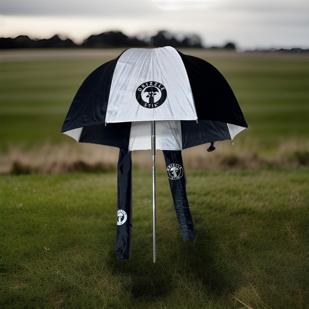 DrizzleStik Flex- Golf Club Umbrella Black/White