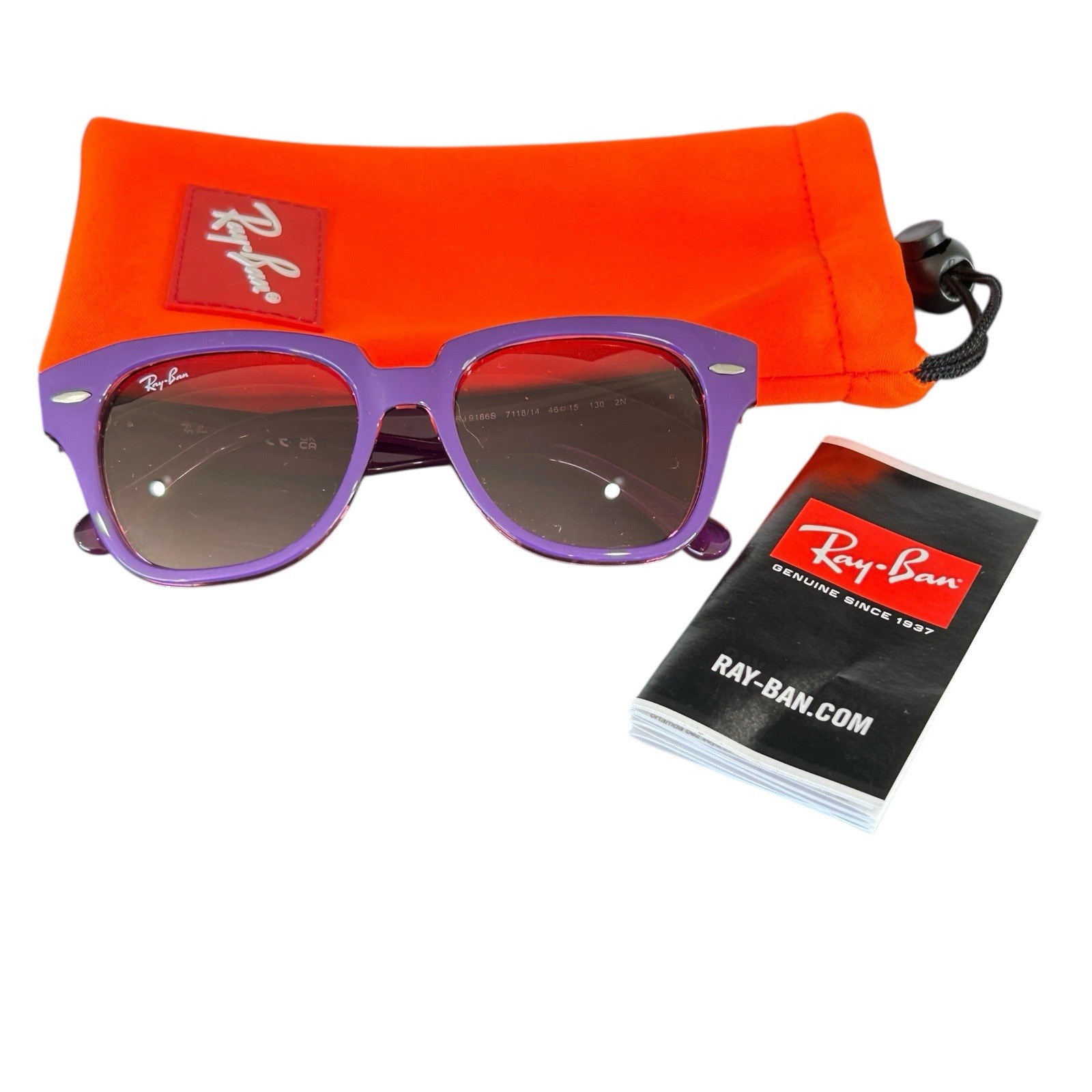 Ray Ban Junior State Street Kids Sunglasses RJ9186S Violet Gradient Youth  NEW