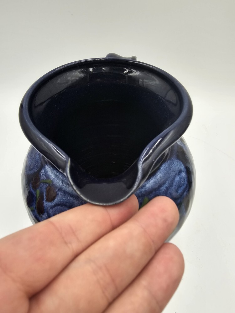 Studio Art Pottery Navy Pitcher Signed Grau Tortorella