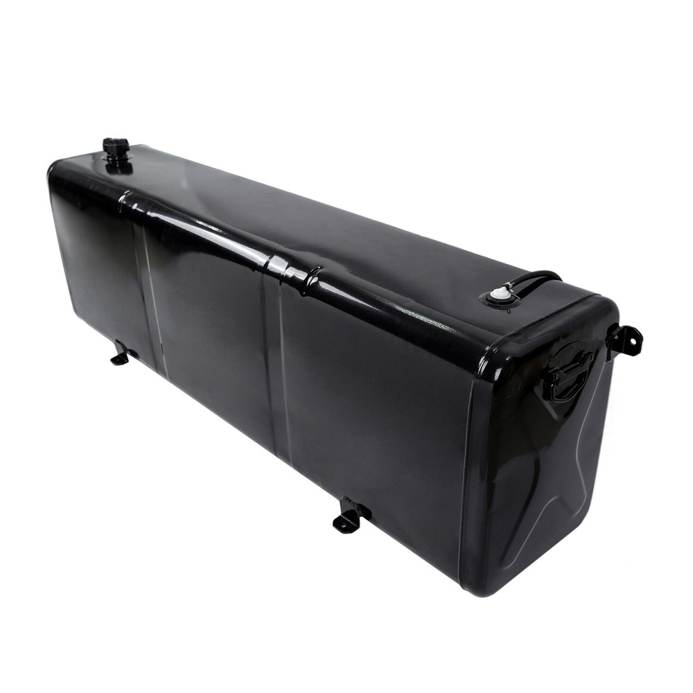 58 Gallon Steel Vertical Liquid Storage Tank Portable Rectangular Top Feed Black