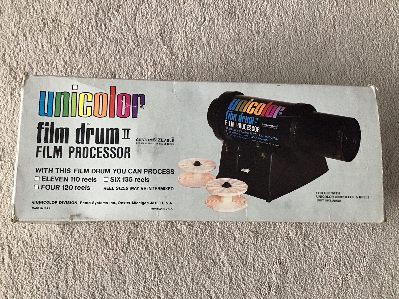 UNICOLOR Film Drum II Film Processor with Instruction/Info Sheet in Original Box