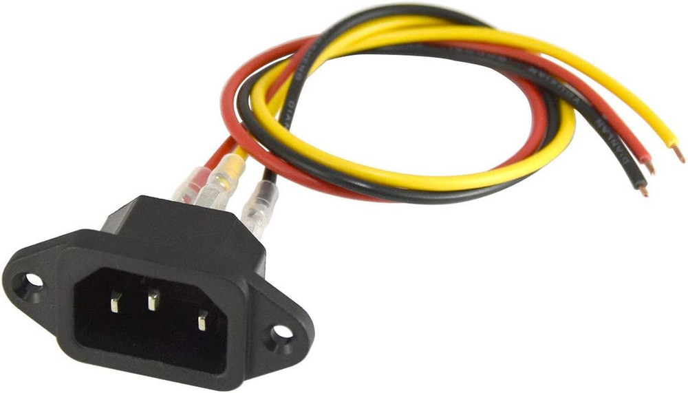 3 Pack AC 250V 10A IEC 320 C14 Panel Mount Plug Adapter Power Connector Socket w