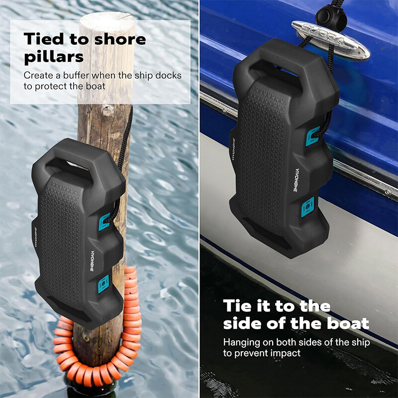 4 Pack EVA Boat Fenders Boat Bumpers for Docking Upgraded w/ Nylon Rope & Lock