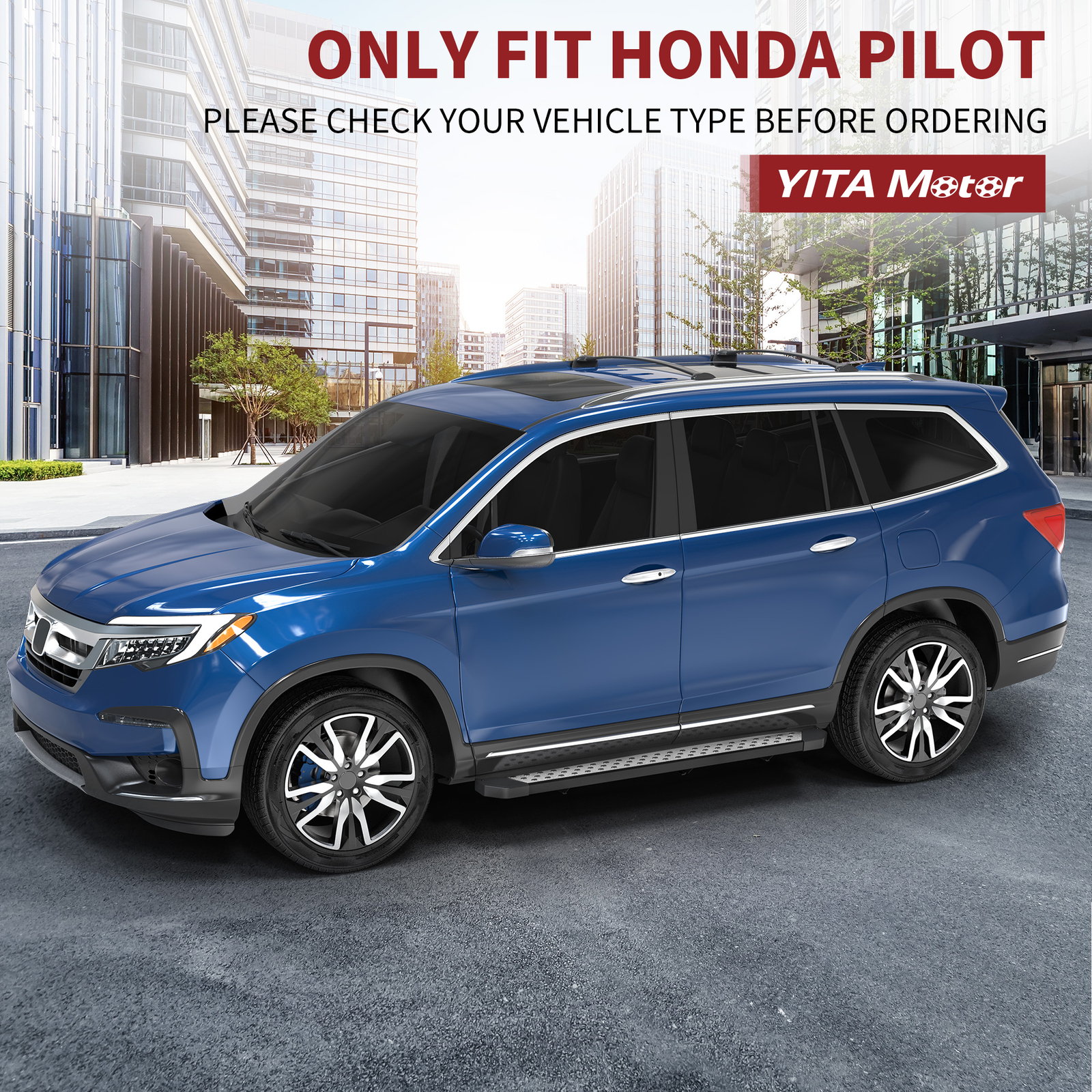 For 2016-2022 Honda Pilot 4" Running Boards Nerf Bar Side Steps Aluminum Alloy