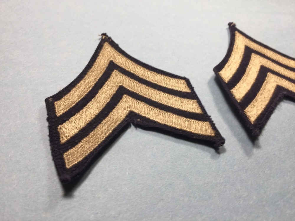 Vintage WWII era US Army - Sergeant Chevrons (silver) 2 pcs