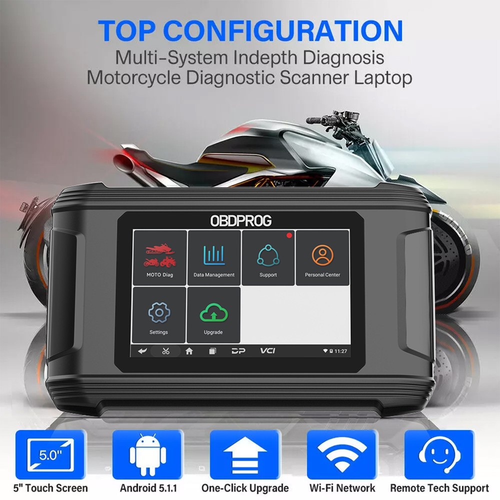Motorcycle OBD2 Scanner All System Diagnostic Code Reader Idle Adjustment Reset