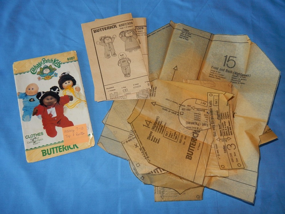 Vintage Cabbage Patch Clothes Butterick Patterns Preemie & 16" Doll PLEASE READ