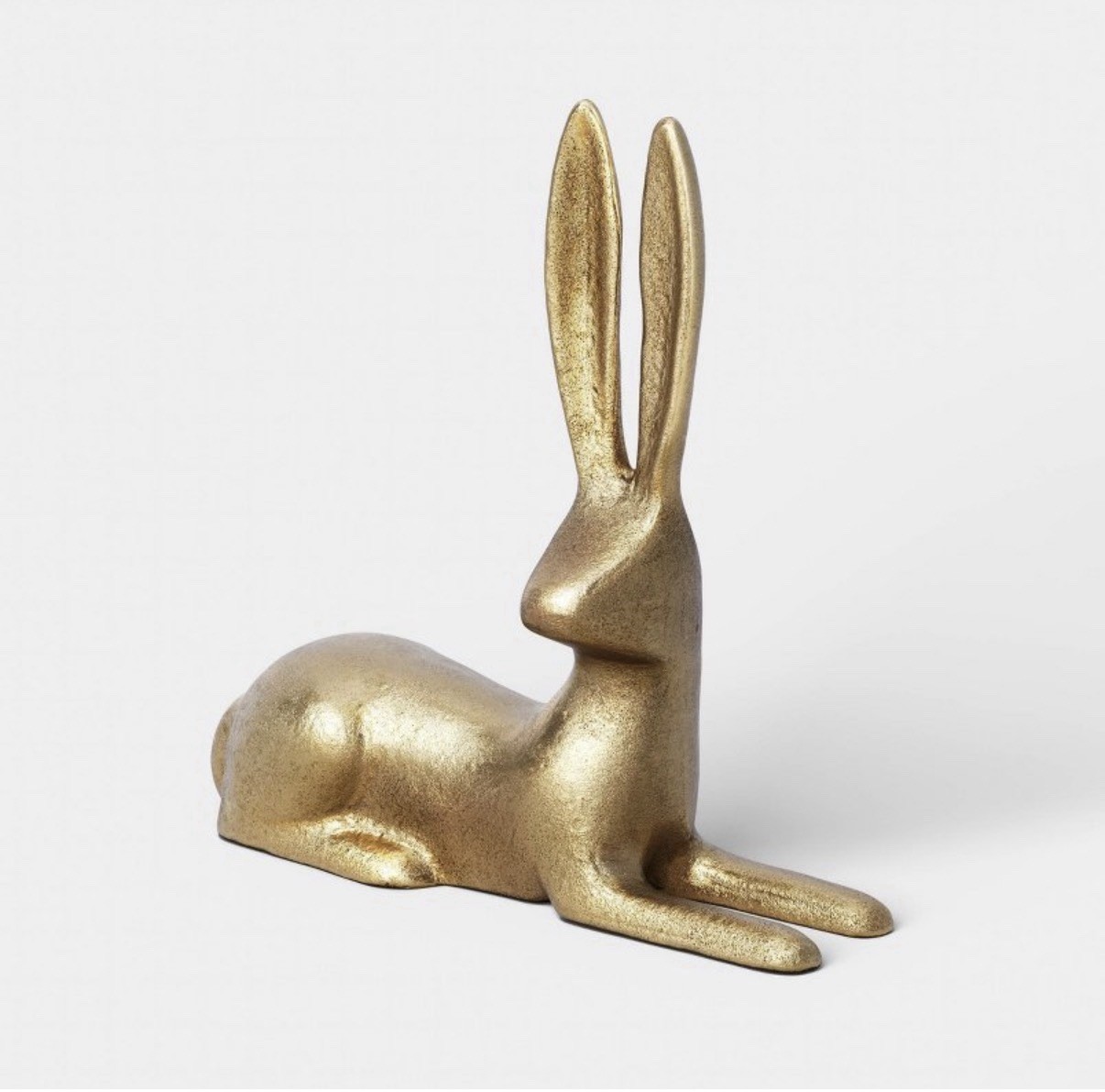 Threshold EASTER GOLD METAL LAYING BUNNY Spring Decor RABBIT EARS Cast Metal