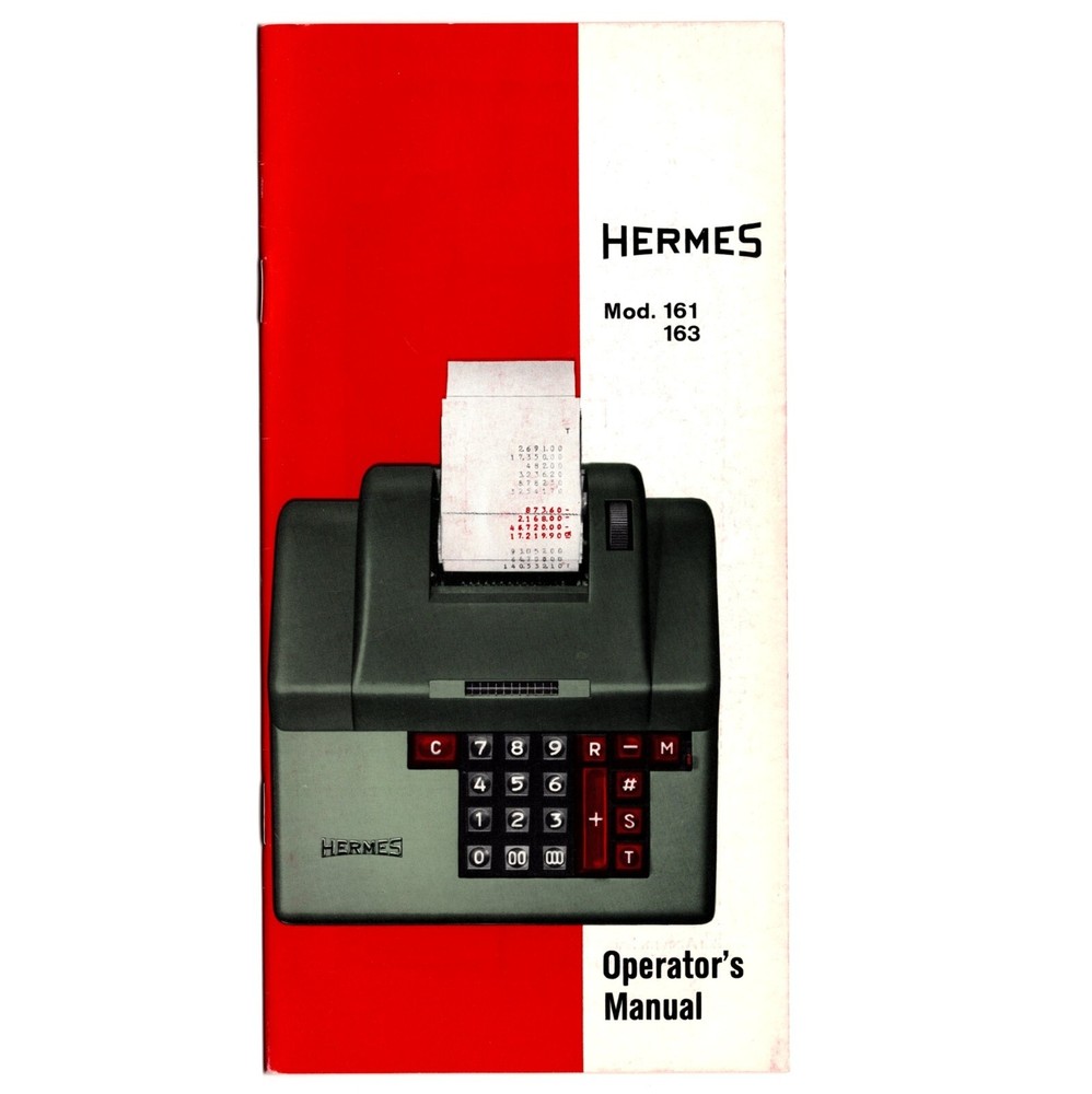 Original Hermes Model No.163 Calculator Instruction Manual Vtg Adding Machine