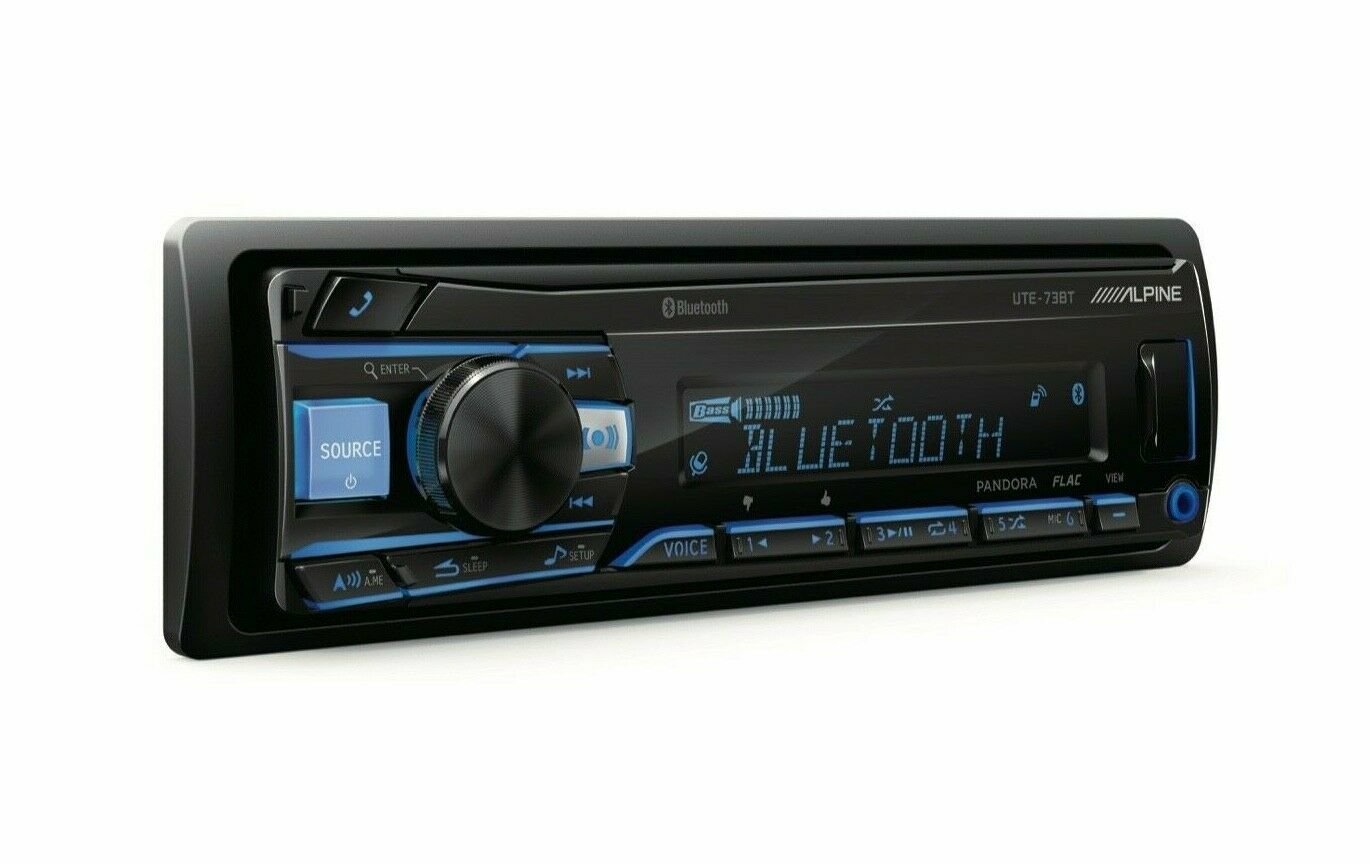Alpine UTE-73BT, Single-DIN Digital Media Stereo w/ Bluetooth, USB & Auxiliary