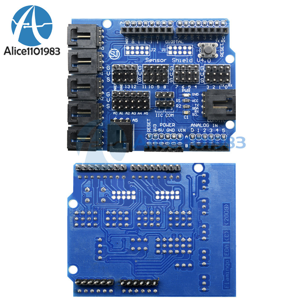 Arduino UNO MEGA Duemilanove Sensor Shield V4 Digital Analog Module Servo Motor