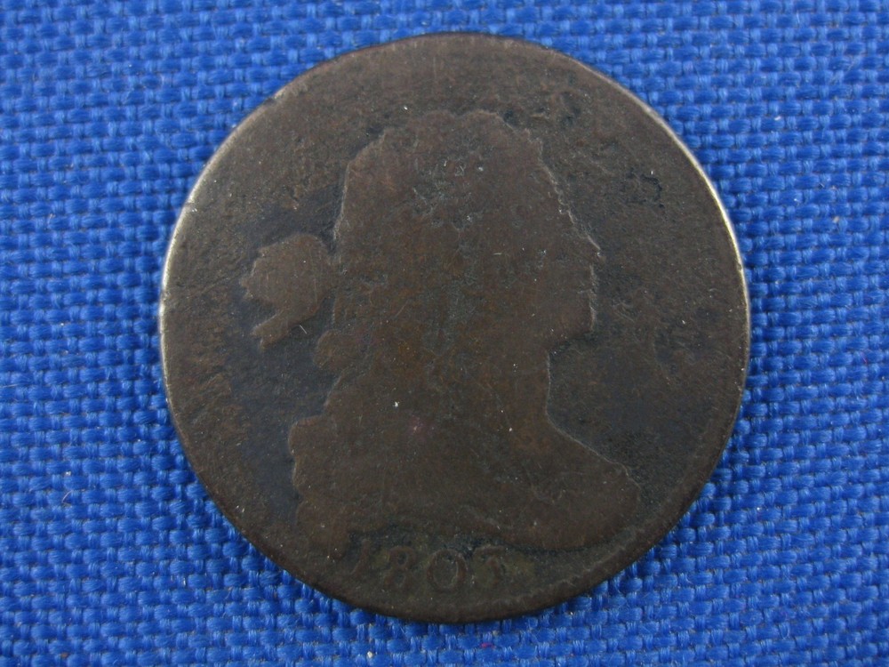 1803 DRAPED BUST COPPER LARGE CENT COIN