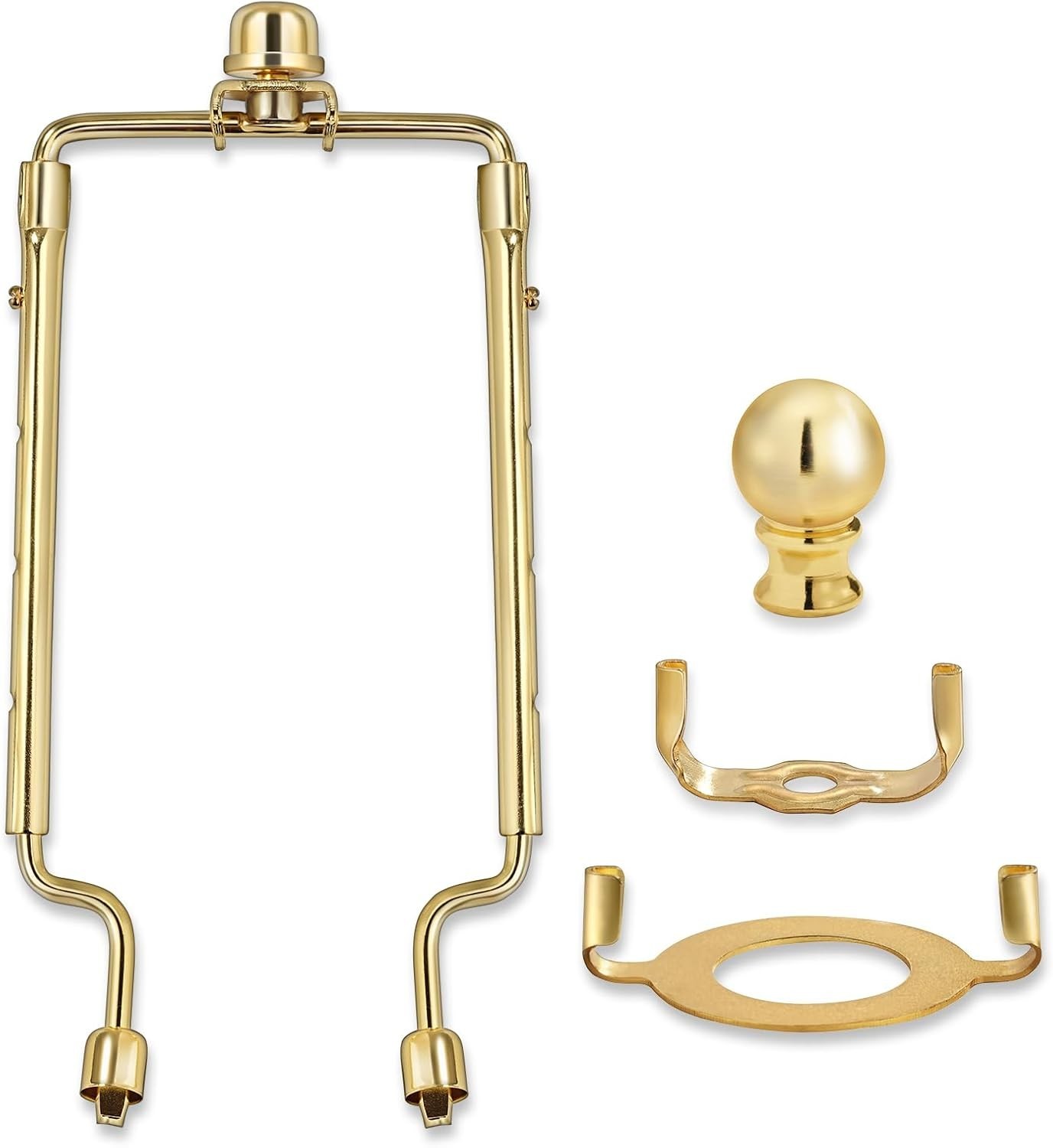 Durable Adjustable Gold Lamp Harp Holder - Complete with Finials and Accessories