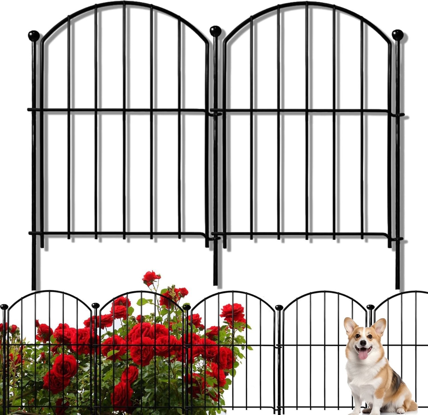 20 Pack Garden Fence 21in x21.6ft Rustproof Metal No Dig Fence Animal Barrier