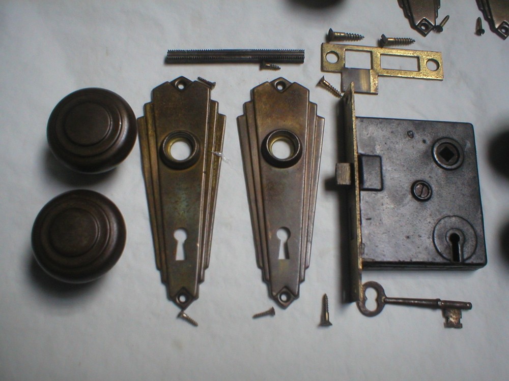 Antique Art Deco Door Hardware Set