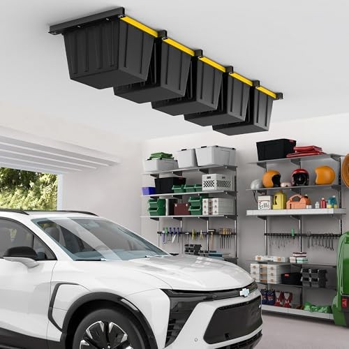Ceiling Storage Rack, Heavy Duty Overhead Garage Storage Rack, For 3 Bins