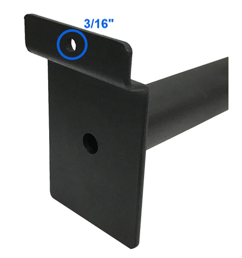 6" Black Slatwall Pipe Straight Faceout Hook Shelf Support Pipe Line Rack - 6PC