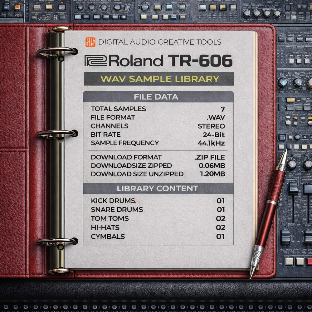 Roland TR-606 Drum Machine Sample Library