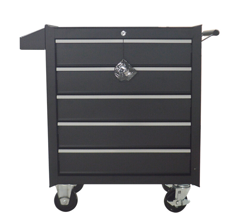 Portable Black 5-Drawer Storage Cabinet Tool Car with Wheels&locking System