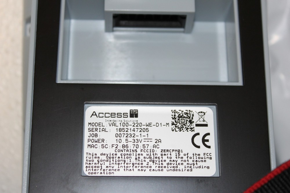 Masabi Access-IS VAL100 Barcode Electronic Validator VAL100-220-WE-D1-M