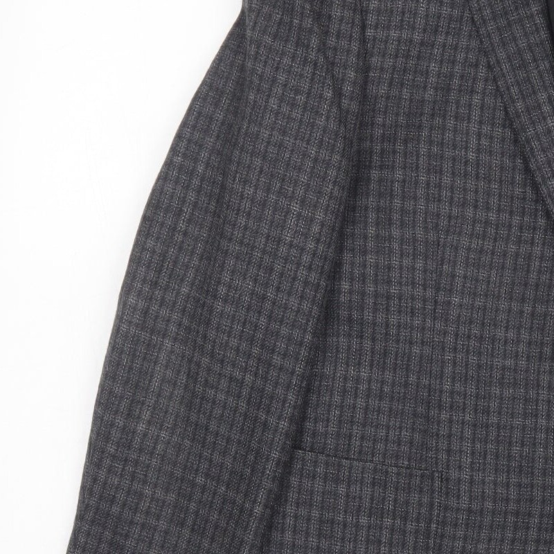 NEXT Mens Grey Plaid Wool Blend Suit Jacket Size 42