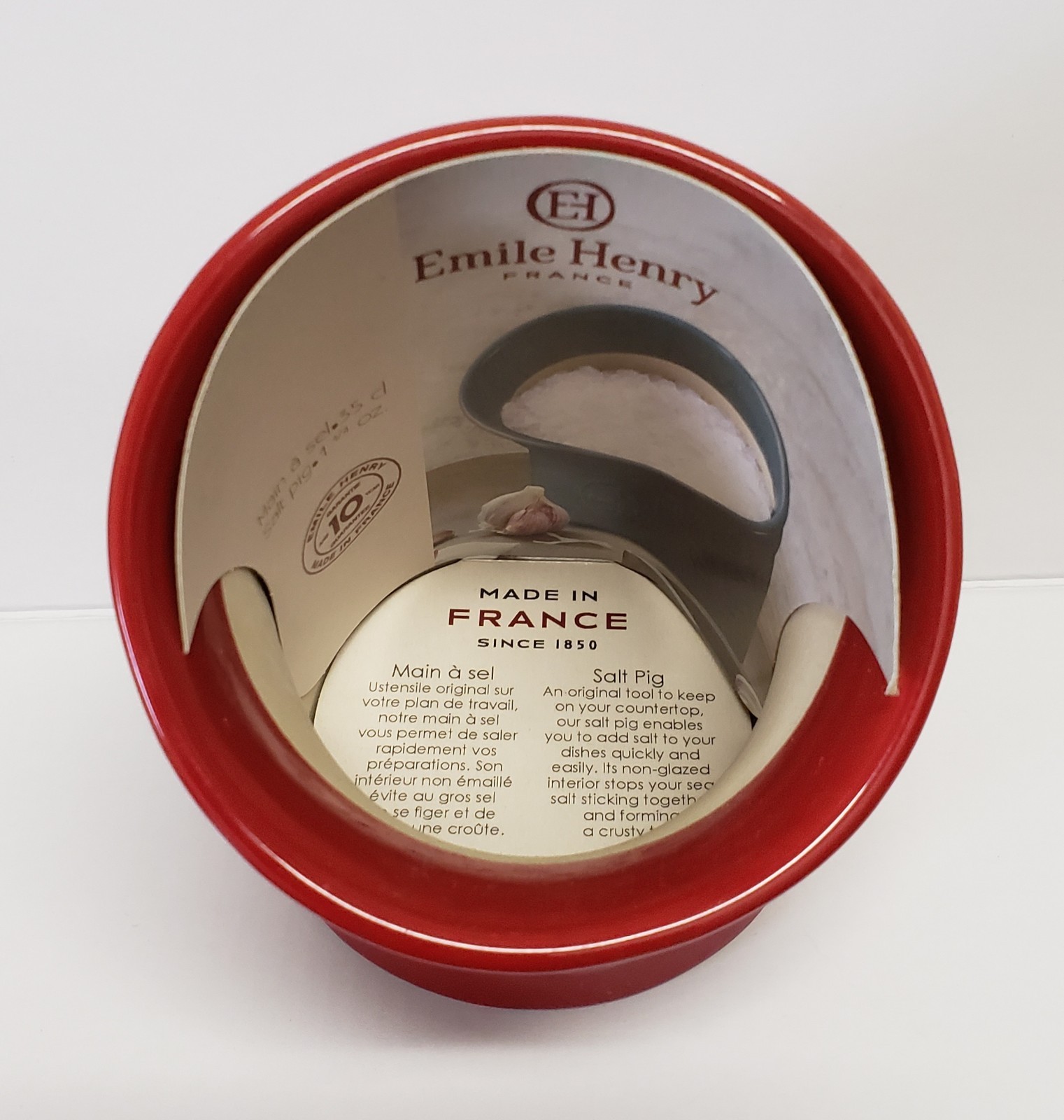 Emile Henry Burgundy/Red Salt Pig Pot Cellar Made in France