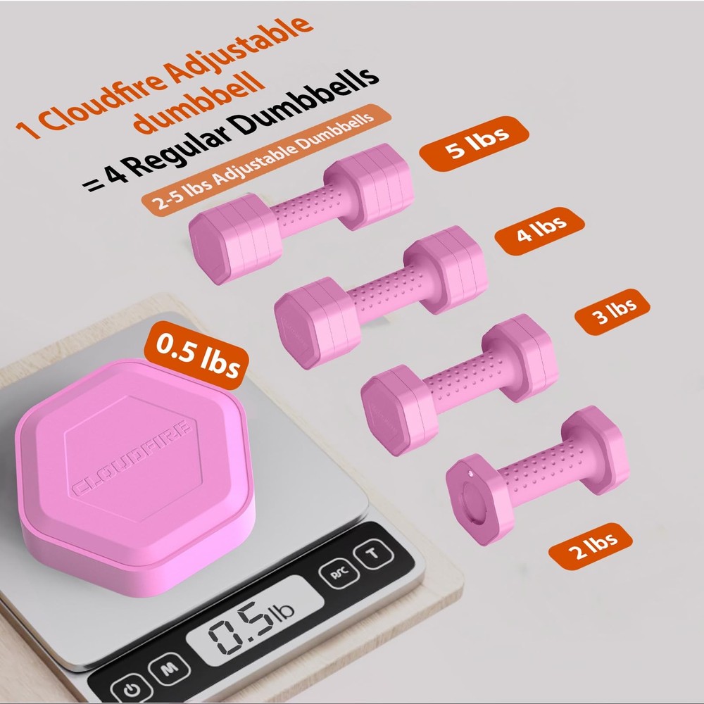 Adjustable Dumbbell Set 4 in 1 Hand Weights Pair