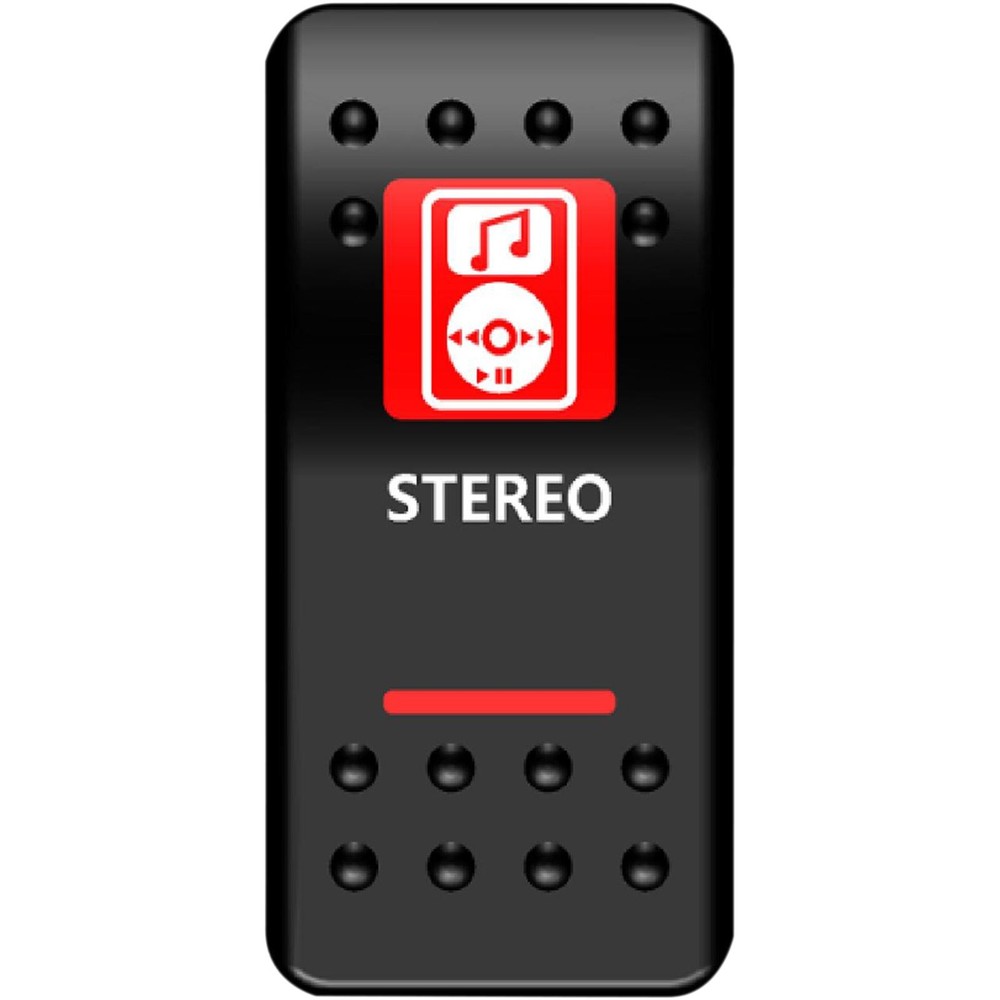 Moose Offroad Rocker Switch - Stereo - Red 2106-0448