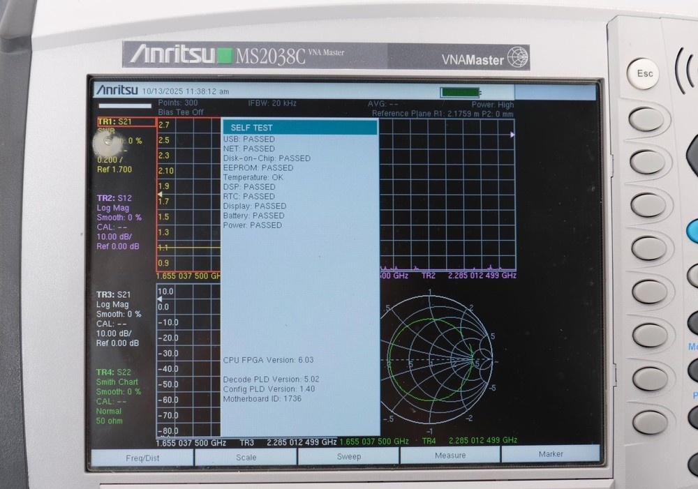 Anritsu MS2038C VNA Master 5 kHz to 20 GHz Vector Network Analyzer Option 7