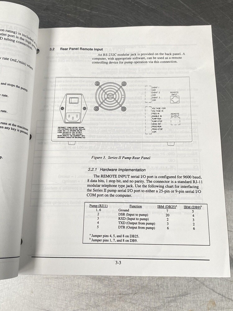 BioClean Series II Pump HPLC - Users Manual / Instructions Book