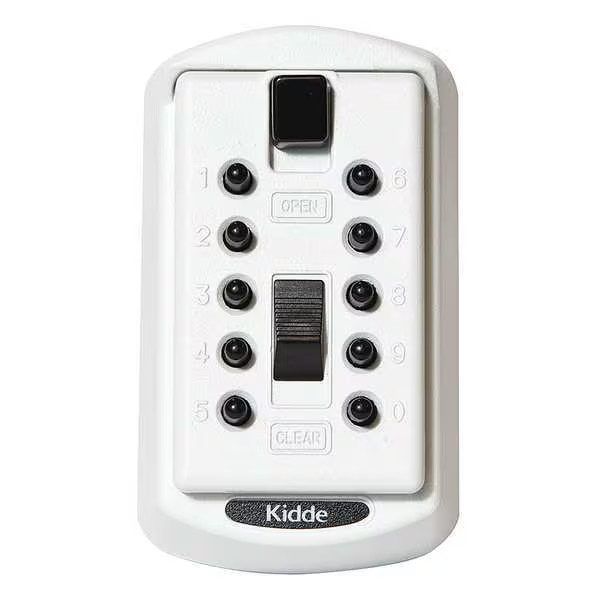 KIDDE 1413 Lock Box,Slimeline-White,Surface,PushButton,2 Keys - NIB