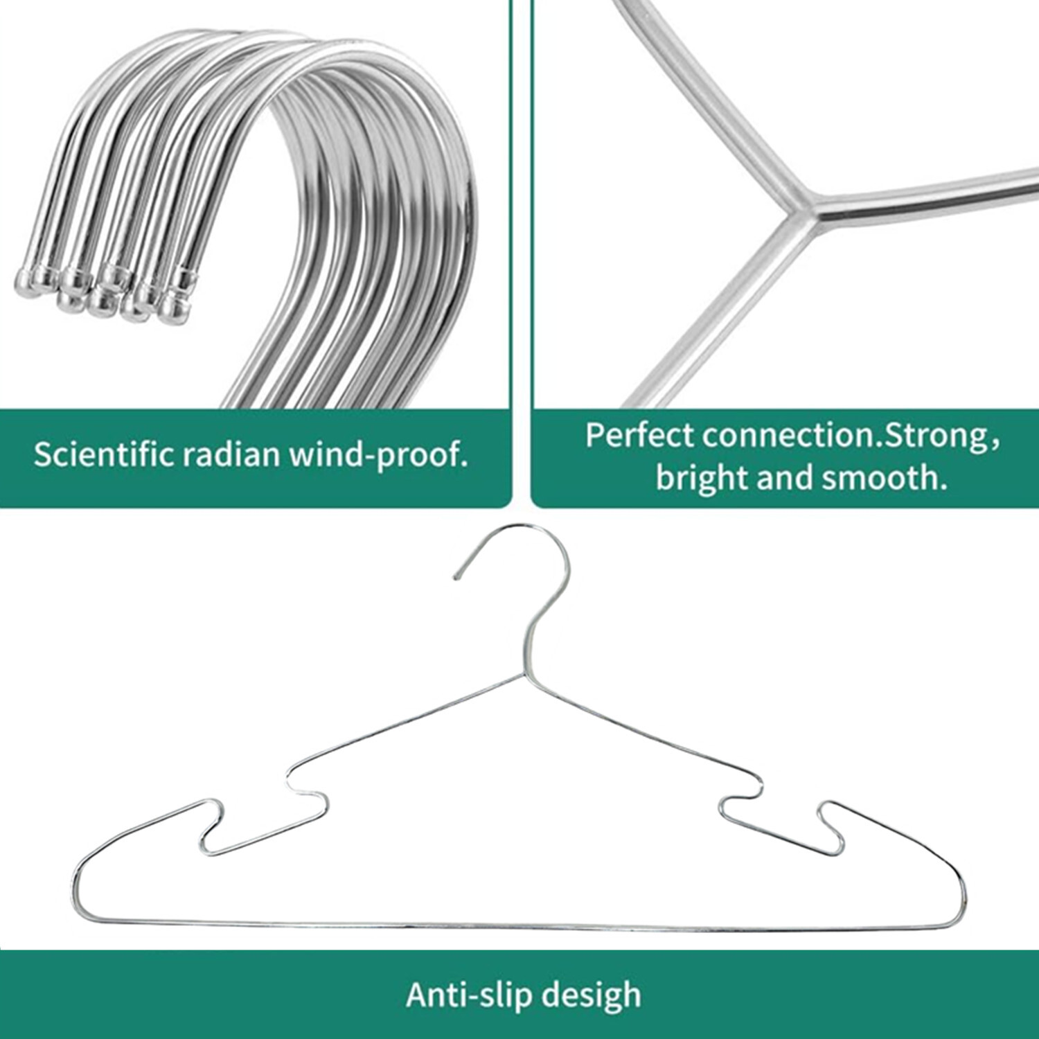 5-50 Pcs of Stainless Steel Wire Coat Hangers Strong Heavy Duty Clothes Hangers